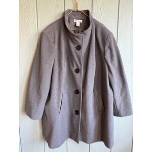Vintage Ulla Popken Wool Coat, Size 28/30